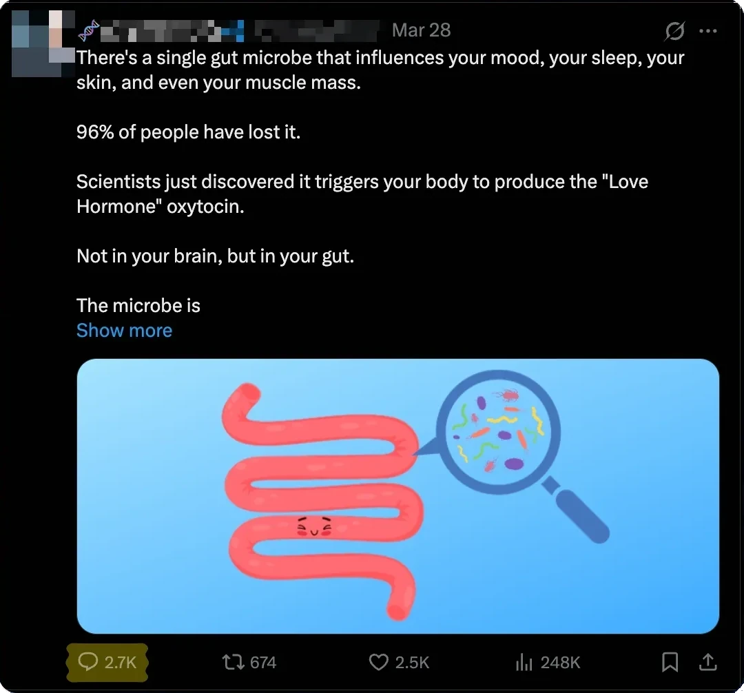 A giveaway post that pulled leads for a health founder