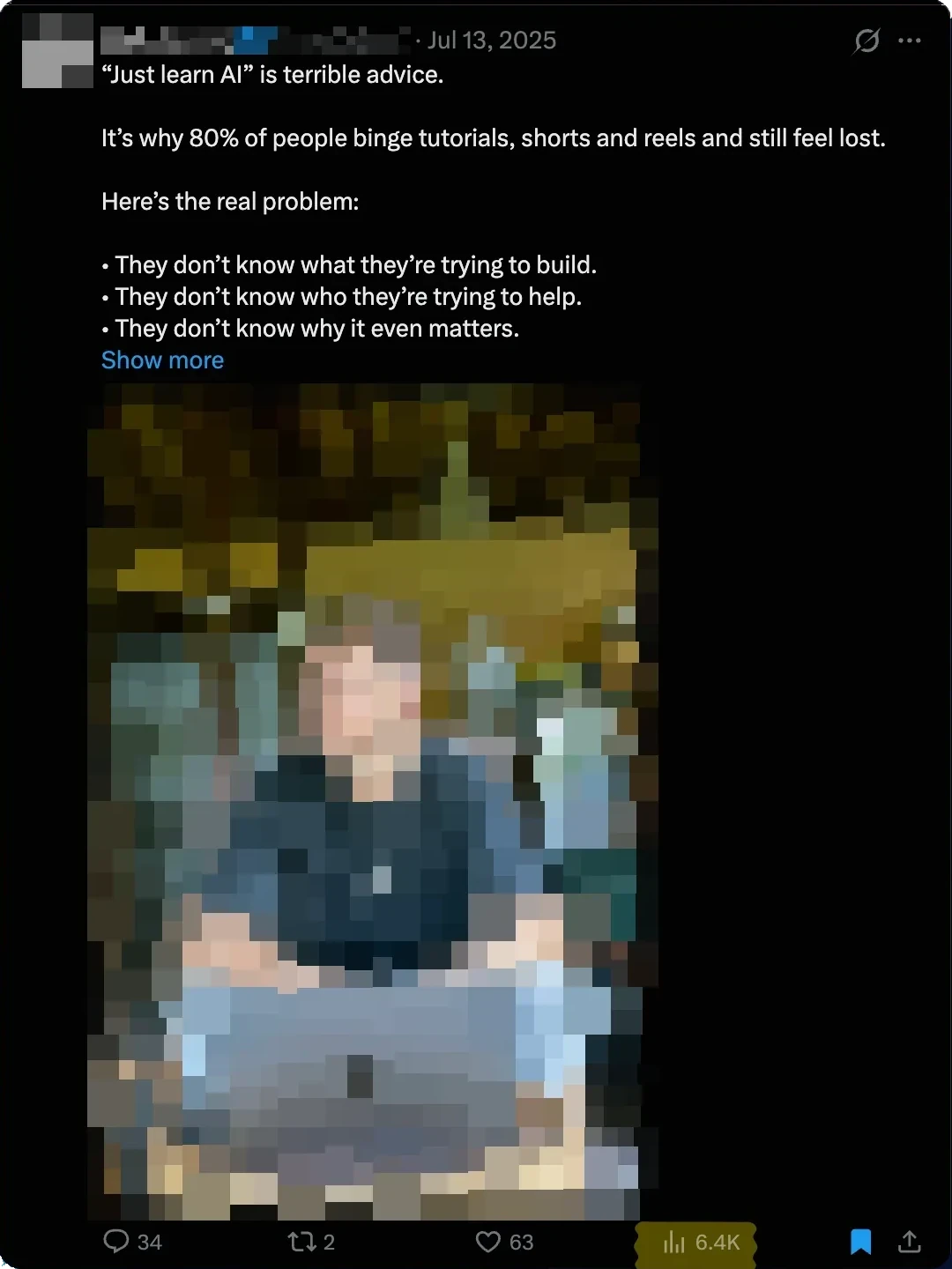 A post on the coaching client's account